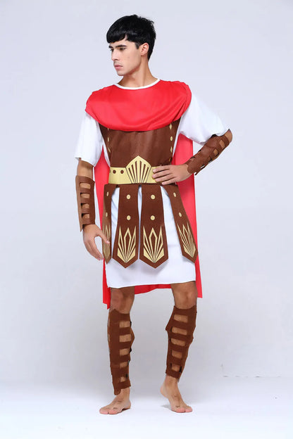 Adult Men Greek Roman Warrior Gladiator Costume Knight Julius Caesar Costumes Halloween Carnival Mardi Gras Fancy Dress Umorden