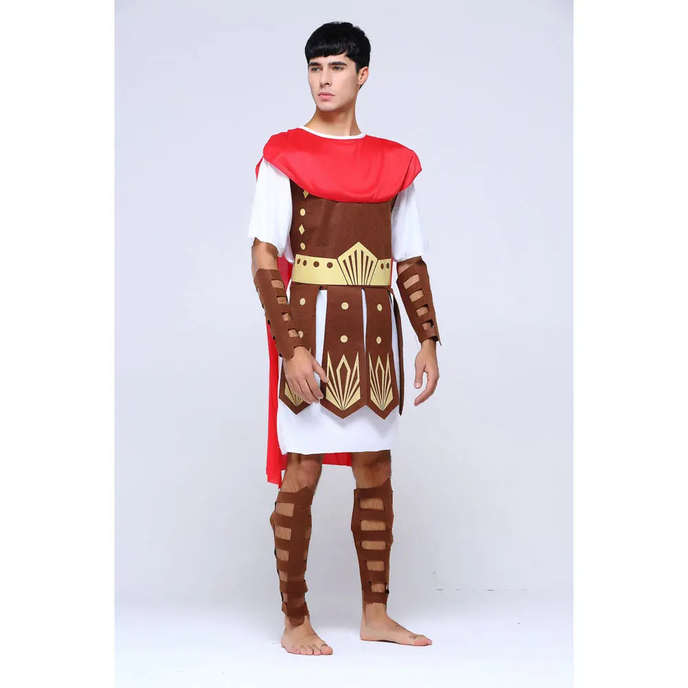 Adult Men Greek Roman Warrior Gladiator Costume Knight Julius Caesar Costumes Halloween Carnival Mardi Gras Fancy Dress Umorden