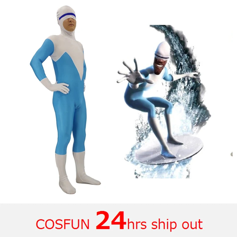 Frozone Superhero Costume – Kids & Adults Halloween Cosplay Suit