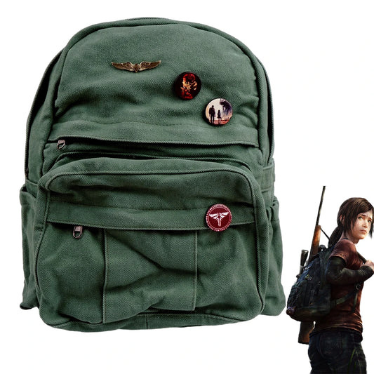 The Last of Us Cosplay Ellie Joel Backpack Student Schoolbag Unisex Rucksack Vintage Canvas Shoulder Bags Halloween Prop
