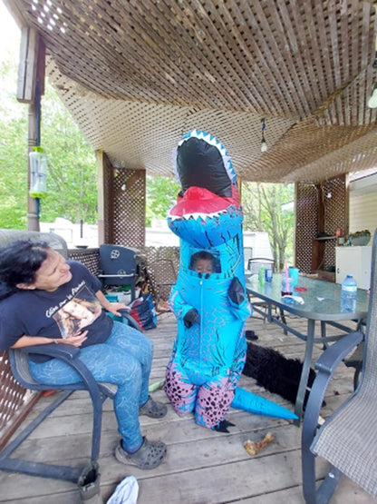 Halloween Mascot T-Rex Dinosaur Inflatable Costume Cartoon Doll Props Cosplay for Adult Kid Cosplay Christmas Funny Suits