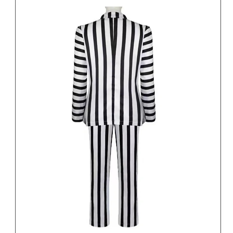 2024 Beetlejuice Halloween Cosplay Costume – Suit, Blazer, Tie & Shirt for Men & Women