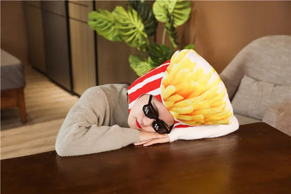 Cartoon Plush Headwear Cosplay Party Funny Eggplant Food Hat Cap Pineapple Popcorn Chips Headdress Photo Performance Prop