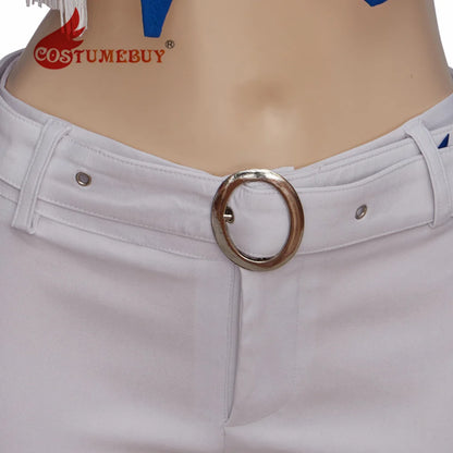 Women's Cheerleader Costume High School Girl Cheerleading Uniform Halloween Costume Blue Sexy Star Team Cheer Two Piece Set