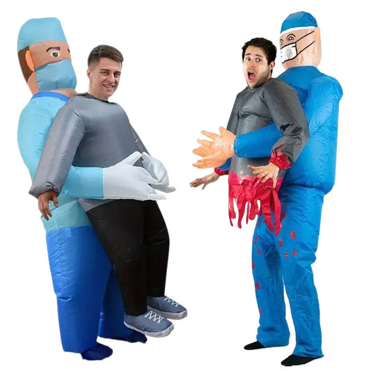 Adults Scary Doctor/Surgeon Inflatable Costume Halloween Carnival Tricky Cosplay Costume Props Fancy Dress Stage Shows Apparel