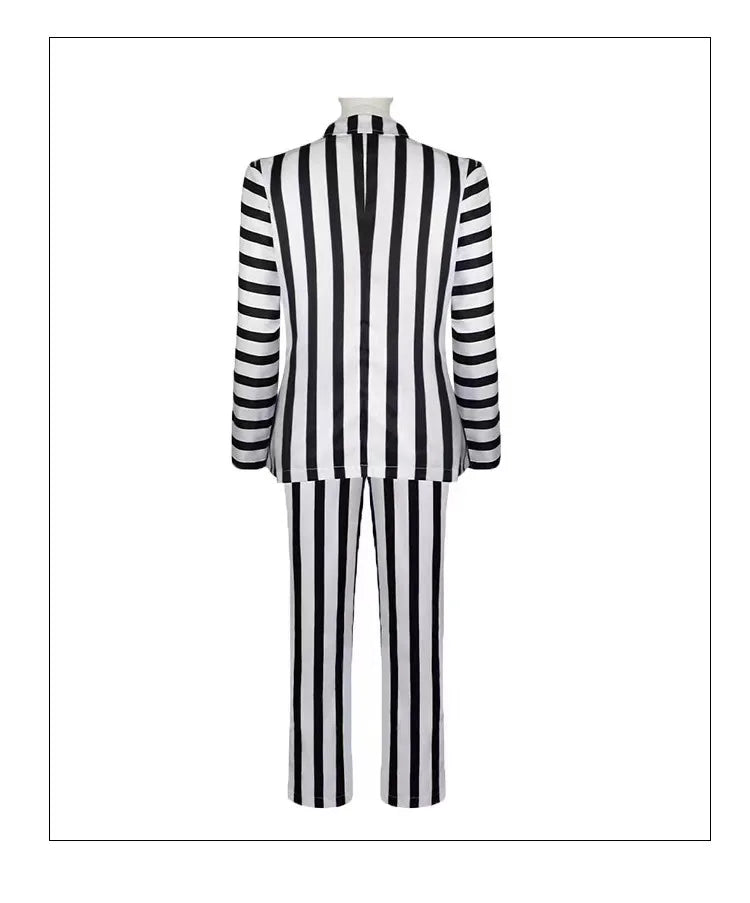 2024 Beetlejuice Halloween Cosplay Costume – Suit, Blazer, Tie & Shirt for Men & Women