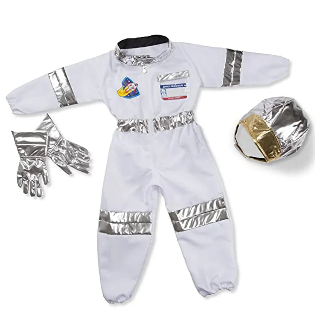 White Space suit Cosplay costume Astronaut Uniform Childrens Party Game Rocket Space suit