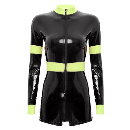 Women's Firefighter Costume - Long Sleeve Zipper Jumpsuit for Halloween Cosplay