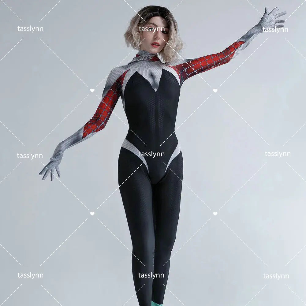 Anime Cosplay Gwenom Costume Sexy Gwen Stacy Cosplay Halloween Costumes for Women Superhero Spider Girls Tights Suit