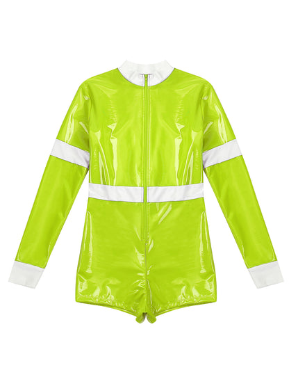 Women's Firefighter Costume - Long Sleeve Zipper Jumpsuit for Halloween Cosplay