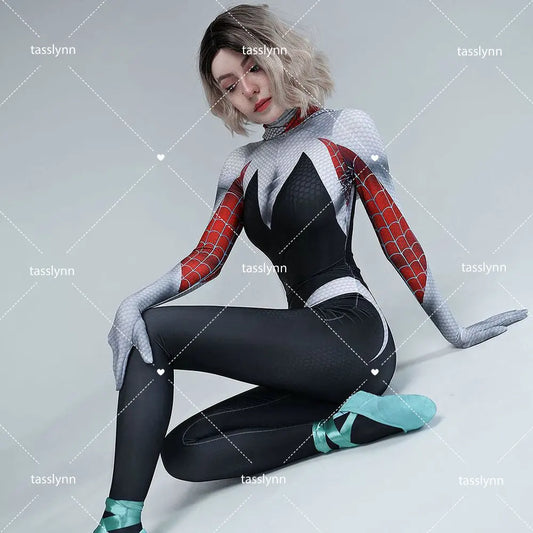 Anime Cosplay Gwenom Costume Sexy Gwen Stacy Cosplay Halloween Costumes for Women Superhero Spider Girls Tights Suit