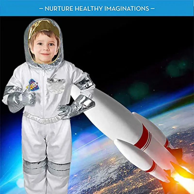 White Space suit Cosplay costume Astronaut Uniform Childrens Party Game Rocket Space suit