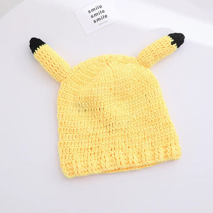 Funny Spoof Pullover Hat Men Women Cartoon Handmade Knitted Hat Halloween Bully Robber Woolen Mask Sunglasses Amuse Head Cover