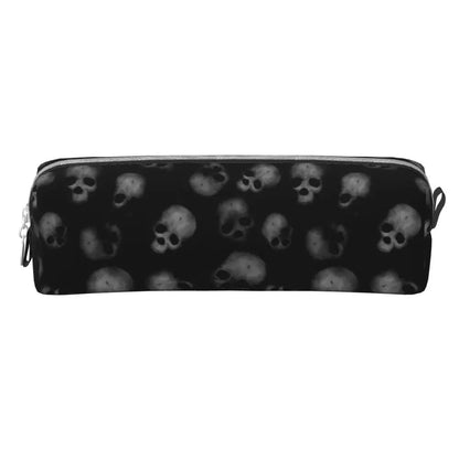 Skulls Pattern Pencil Cases Cute Goth Witchcraft Pen Box Pencil Bags Student Large Storage School Supplies Gifts Pencilcases