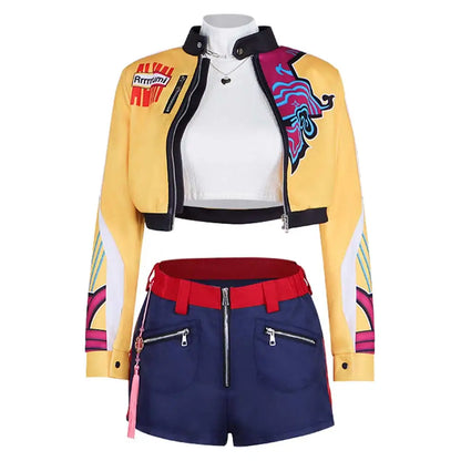 Rumi Cosplay 2025 Cartoon Demon Role Hunter of KPop Costume Women Adult Girls Fantasia Clothing Jacket Necklace Set Halloween