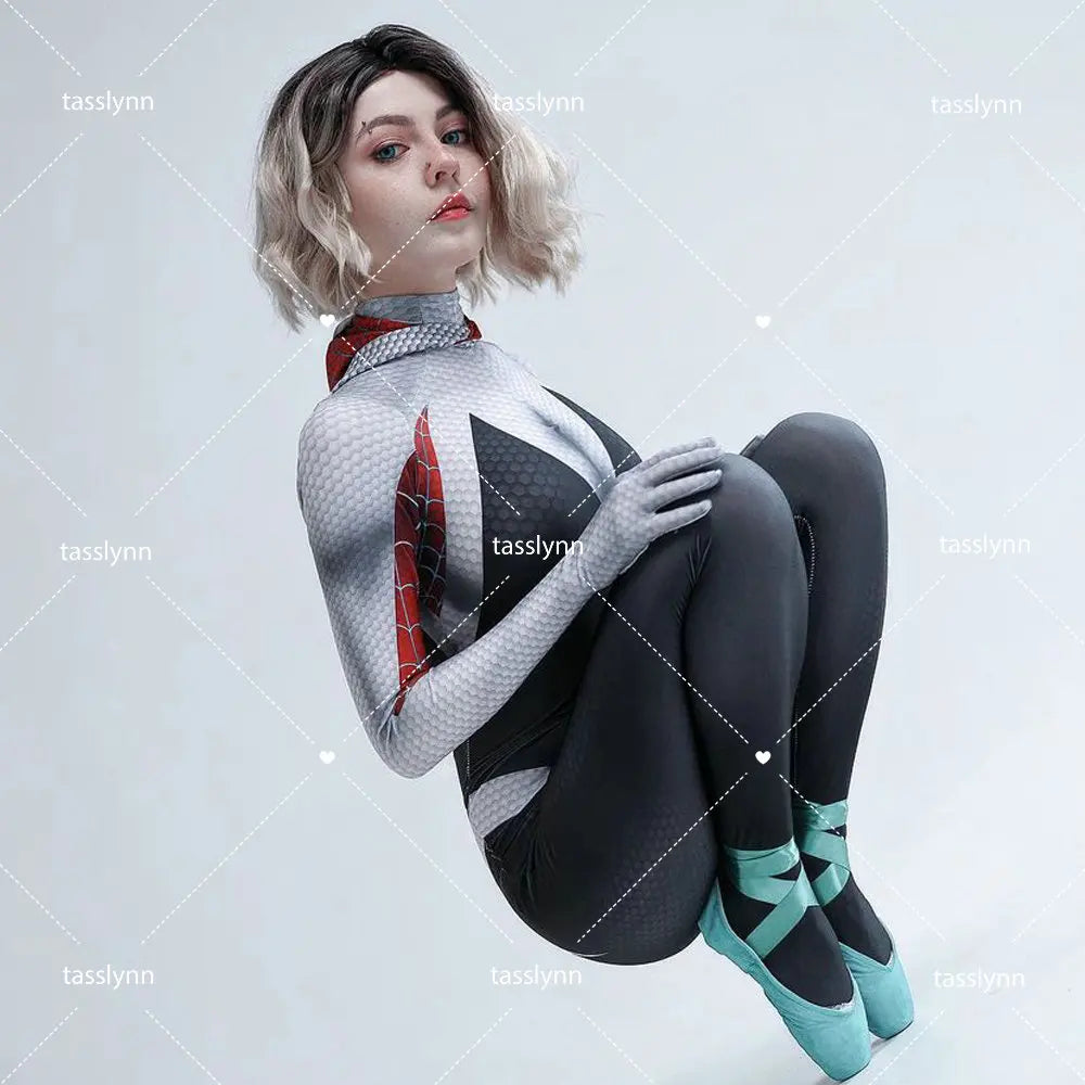 Anime Cosplay Gwenom Costume Sexy Gwen Stacy Cosplay Halloween Costumes for Women Superhero Spider Girls Tights Suit