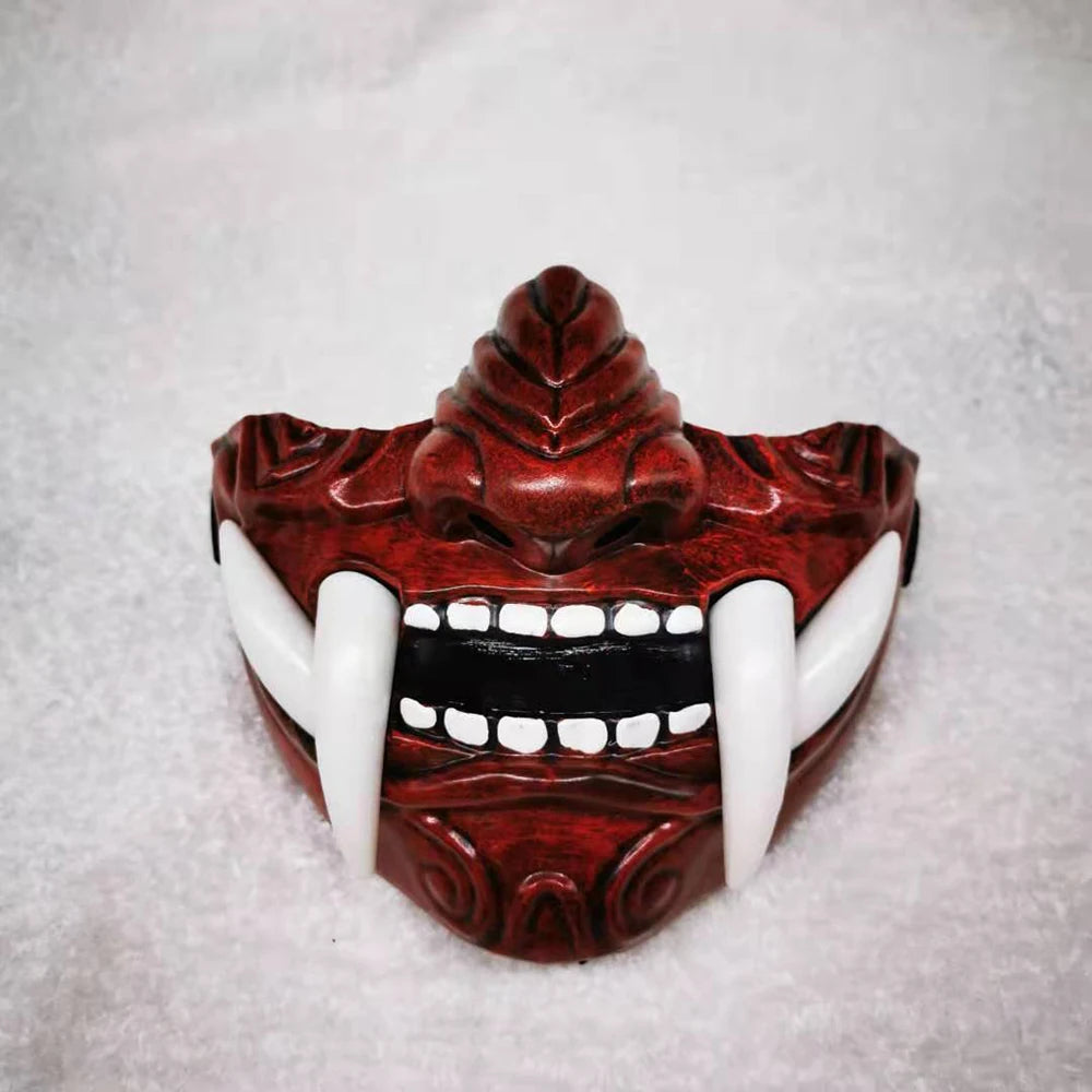 Japanese Samurai Oni Demon Mask Cosplay Horror Prajna Hannya Evil Killer Thicken Plastic Masks Halloween Party Costume Props