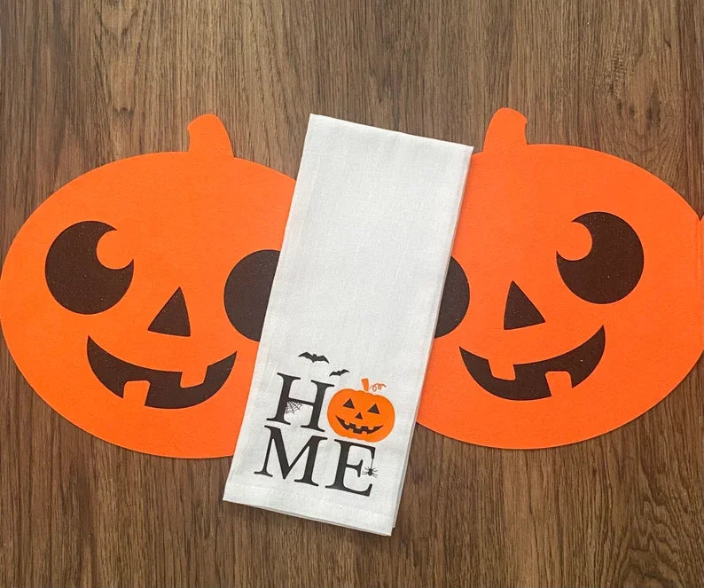 Halloween Pumpkin Kitchen Towel Tea Flour Sack Hand Dish Towel Brithday Gift for Her Friend Halloween Decorations Party Supplies