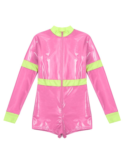 Women's Firefighter Costume - Long Sleeve Zipper Jumpsuit for Halloween Cosplay