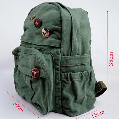 The Last of Us Cosplay Ellie Joel Backpack Student Schoolbag Unisex Rucksack Vintage Canvas Shoulder Bags Halloween Prop