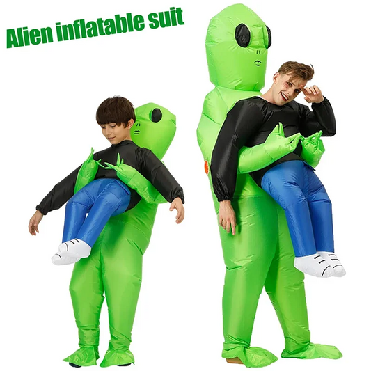 Cartoon Alien Inflatable Suit Alien Costume for Kids Monster Inflatable Costume Scary Green Alien Cosplay Costume for AdultParty