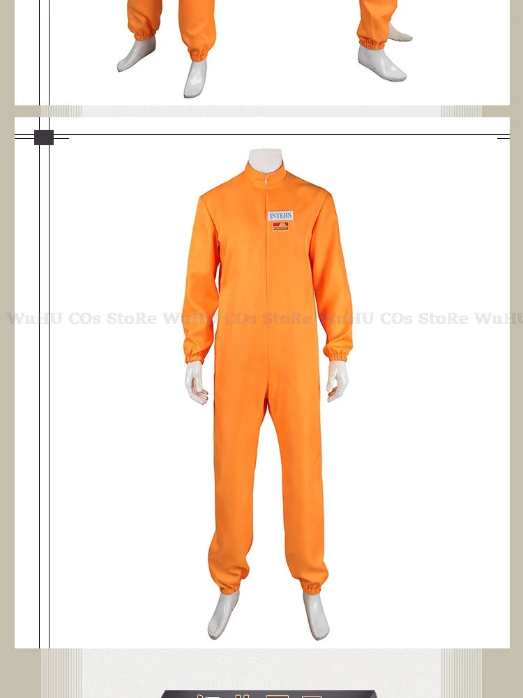 Game Lethal Company Cosplay Costume Red Jumpsuits Lethal Company Mask Clothing Jumpsuit Full Set Men Halloween Role Play Party