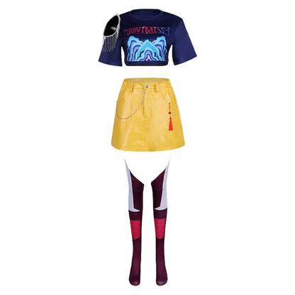 Mira  Cosplay Costume 2025 Cartoon Demon Cos Hunter of KPop Roleplay Disguise Outfits Tops Skirts Socking  Female Halloween Suit