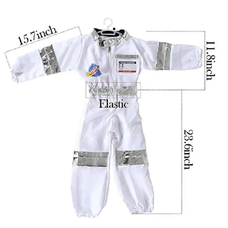 White Space suit Cosplay costume Astronaut Uniform Childrens Party Game Rocket Space suit