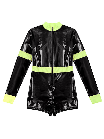 Women's Firefighter Costume - Long Sleeve Zipper Jumpsuit for Halloween Cosplay