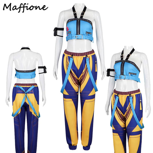 Zoey Cosplay 2025 Cartoon Demon Cos Hunter of KPop Costume Women Adult Girls Fantasia Clothing Blue Sexy Uniform Halloween Suit