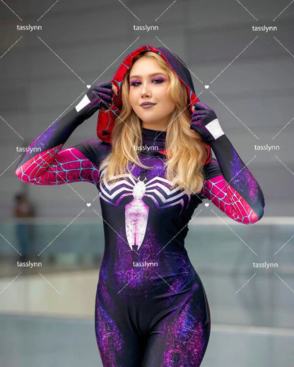 Anime Cosplay Gwenom Costume Sexy Gwen Stacy Cosplay Halloween Costumes for Women Superhero Spider Girls Tights Suit