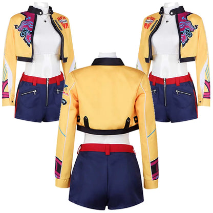 Rumi Cosplay 2025 Cartoon Demon Role Hunter of KPop Costume Women Adult Girls Fantasia Clothing Jacket Necklace Set Halloween