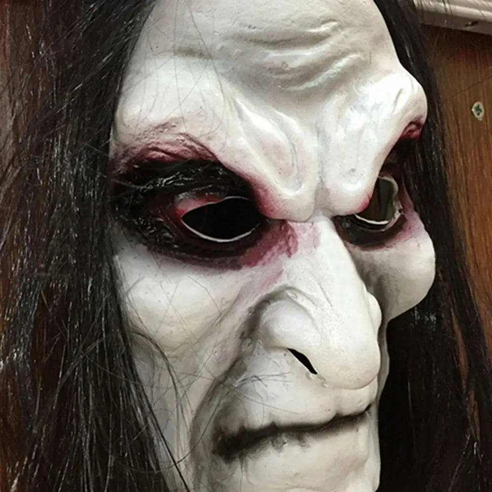 Halloween Zombie Mask Props Grudge Ghost Hedging Zombie Mask Realistic Masquerade Halloween Mask Long Hair Ghost Scary Mask