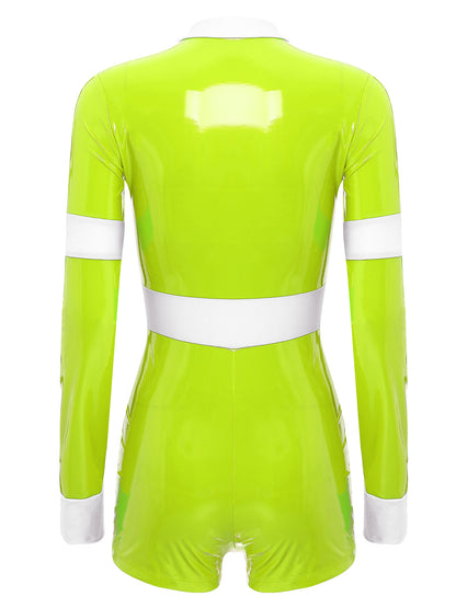 Women's Firefighter Costume - Long Sleeve Zipper Jumpsuit for Halloween Cosplay