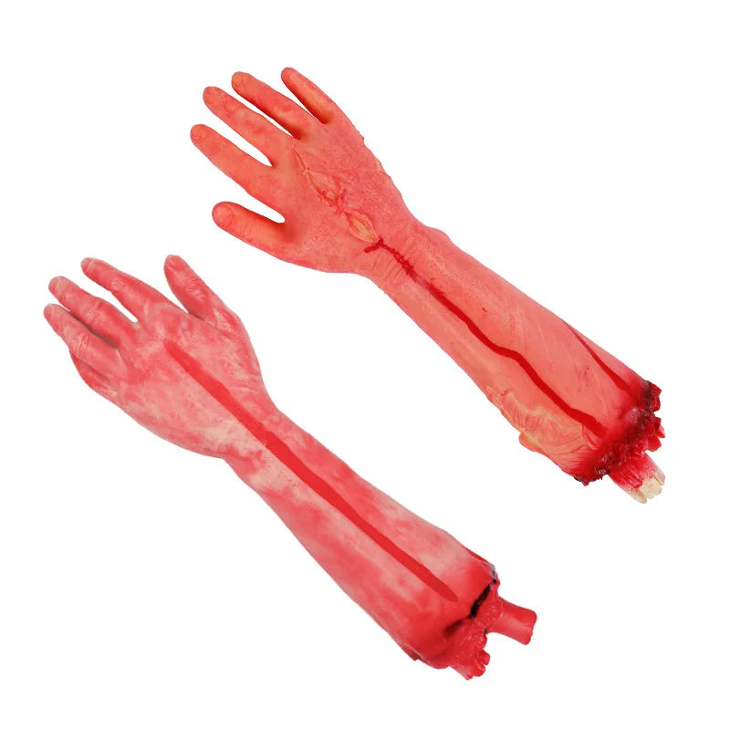 Fake Severed Hands Halloween Zombie Hand Severed Arm Props Broken Body Parts for Haunted House Halloween Decorations Tricky Toys