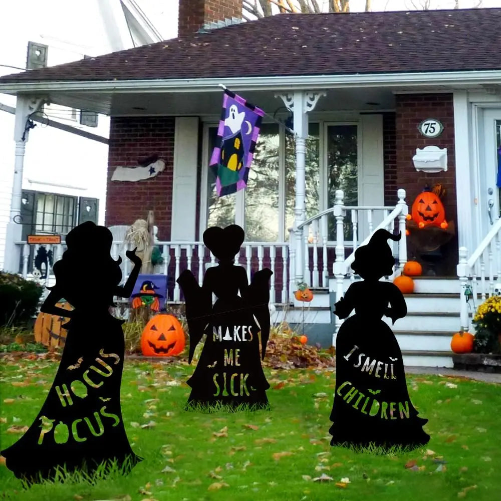 1/3PCS Halloween Decorations Outdoor Extra Large Black Witches Silhouette Yard Signs Outside Yard Lawn Kid Home Party Decoration