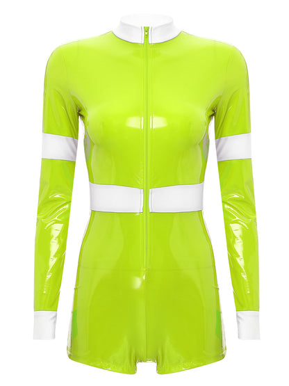 Women's Firefighter Costume - Long Sleeve Zipper Jumpsuit for Halloween Cosplay
