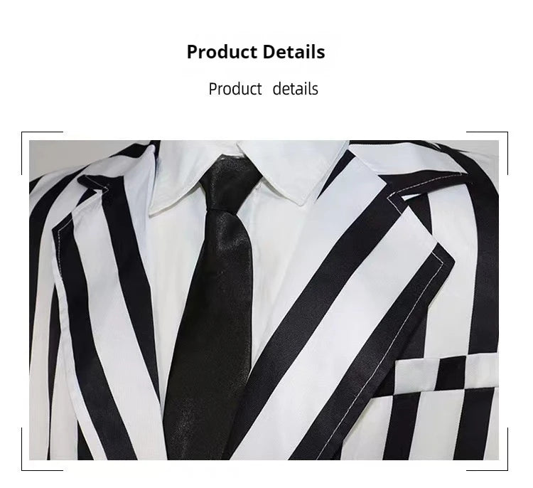 2024 Beetlejuice Halloween Cosplay Costume – Suit, Blazer, Tie & Shirt for Men & Women