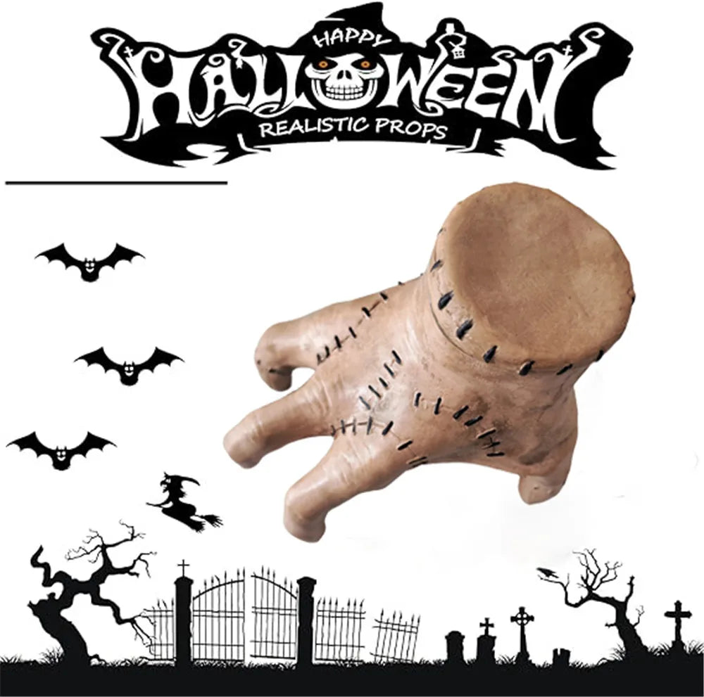 Addams Wednesday Electric Walking Hand for Halloween Decorations, Horror Cosplay, Halloween Craft, Ghost Hand, Scary Party Gifts