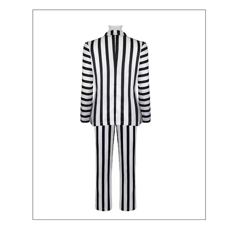 2024 Beetlejuice Halloween Cosplay Costume – Suit, Blazer, Tie & Shirt for Men & Women