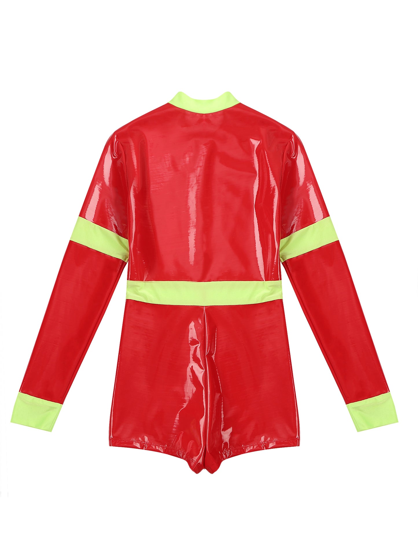 Women's Firefighter Costume - Long Sleeve Zipper Jumpsuit for Halloween Cosplay