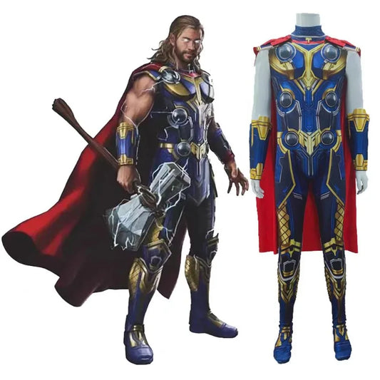 The Avengers Movie Thor Love and Thunder Cosplay Costume Kids Adult Superhero Thor Odinson Cosplay Jumpsuit Halloween Costume