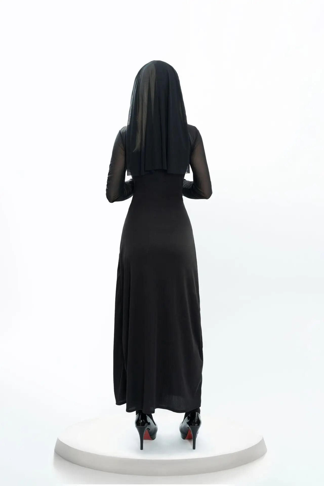 Halloween Nun Costume Female Carnival Cosplay Sexy Nun Dress with Headwear Two Piece Set Church Costumes Pray Gothic
