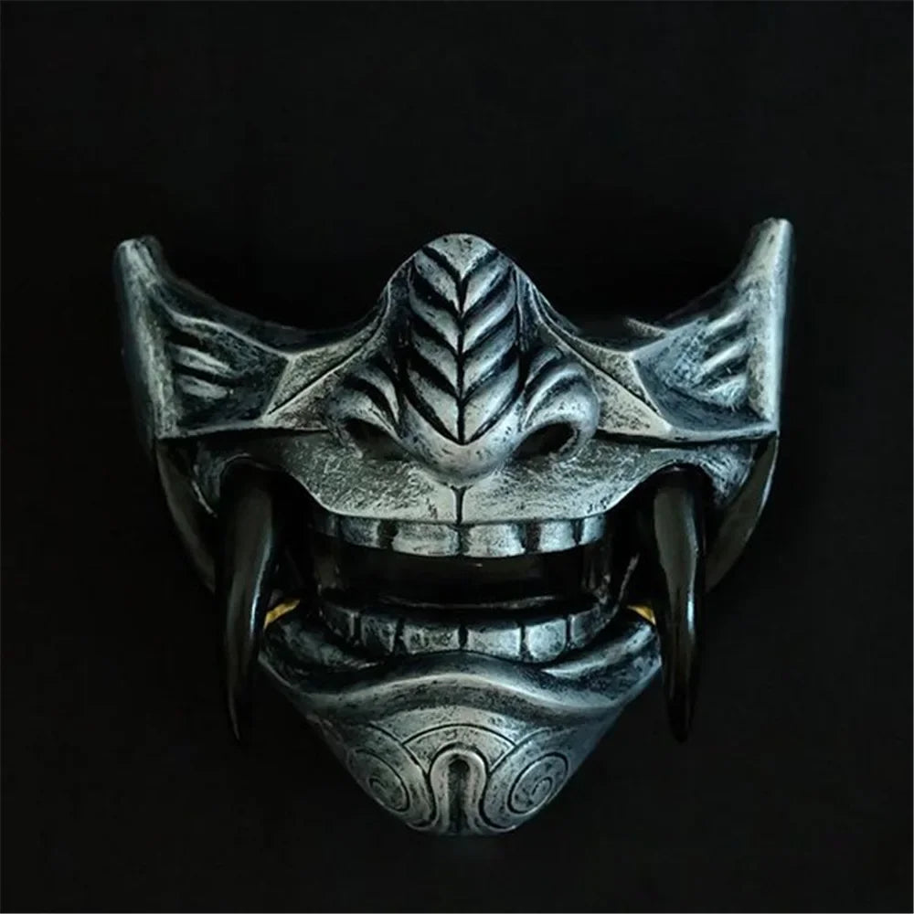 Japanese Samurai Oni Demon Mask Cosplay Horror Prajna Hannya Evil Killer Thicken Plastic Masks Halloween Party Costume Props