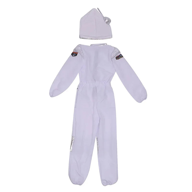 White Space suit Cosplay costume Astronaut Uniform Childrens Party Game Rocket Space suit