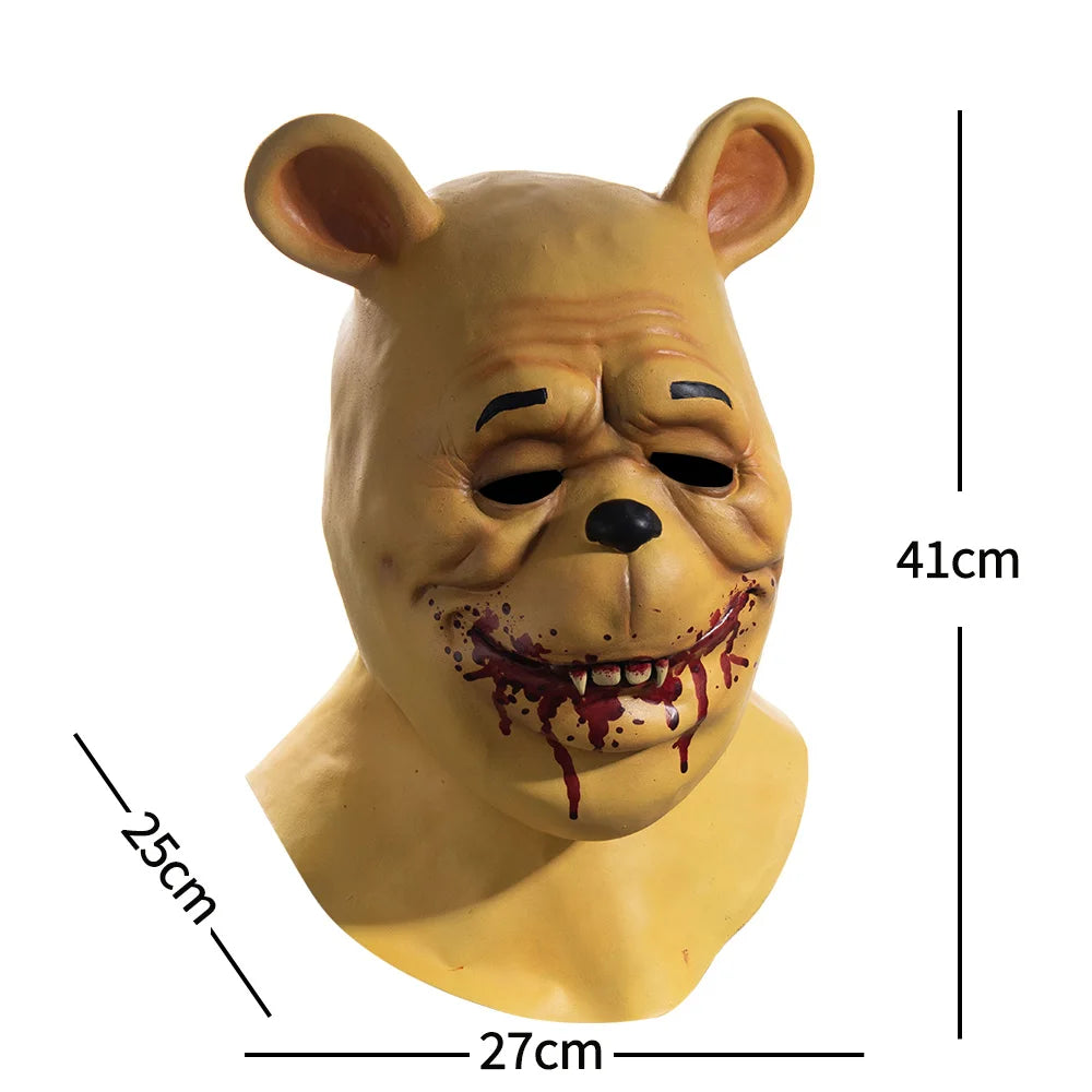 Disney Winnie The Pooh: Blood and Honey Mask Latex Cosplay Winnie Face Mask Halloween Scary Horror Masks Helmet Masquerade Mask