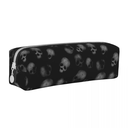 Skulls Pattern Pencil Cases Cute Goth Witchcraft Pen Box Pencil Bags Student Large Storage School Supplies Gifts Pencilcases